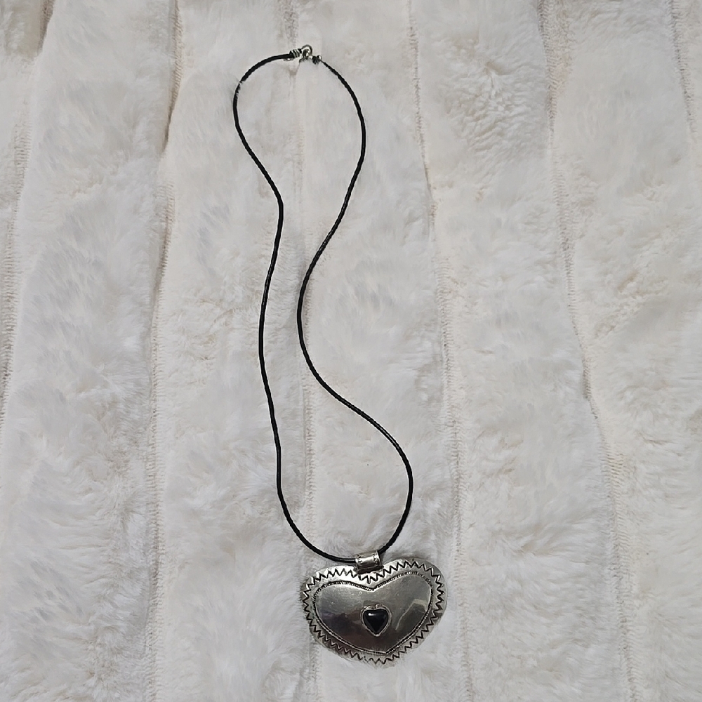 Silver Heart Pendant Necklace